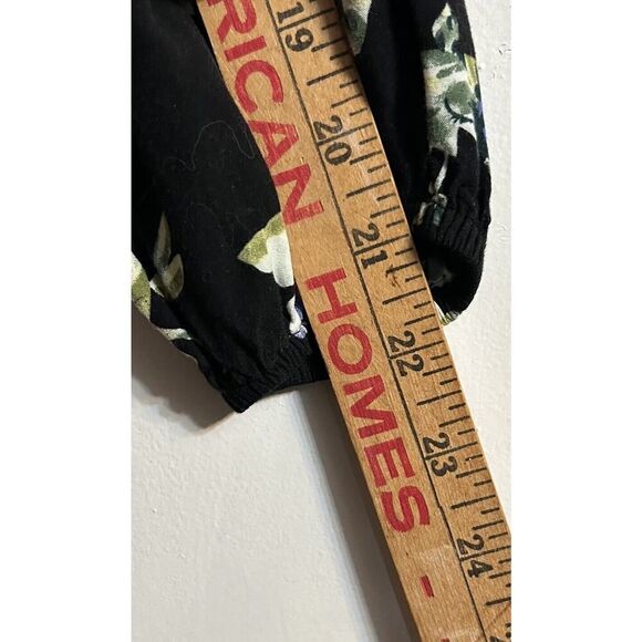Umgee Black W Floral Long Sleeve Blouse Shirt Top (Poss Dress?) Boho Size Small - Picture 10 of 10